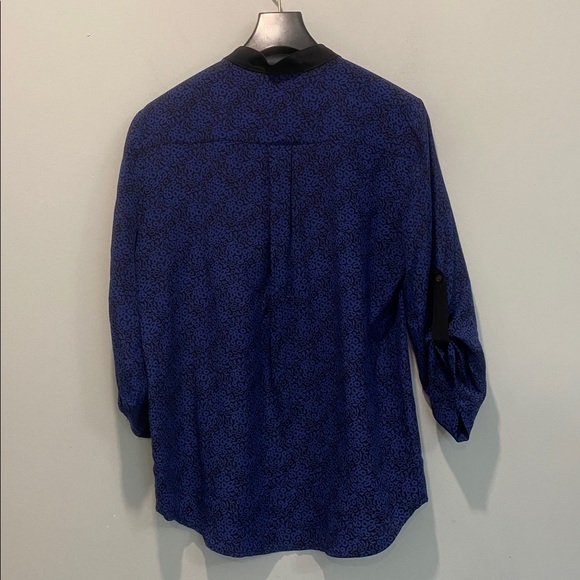 Judith And Charles Silk Black-Trimmed Blue Women's Blouse Size 2 - Picture 10 of 13